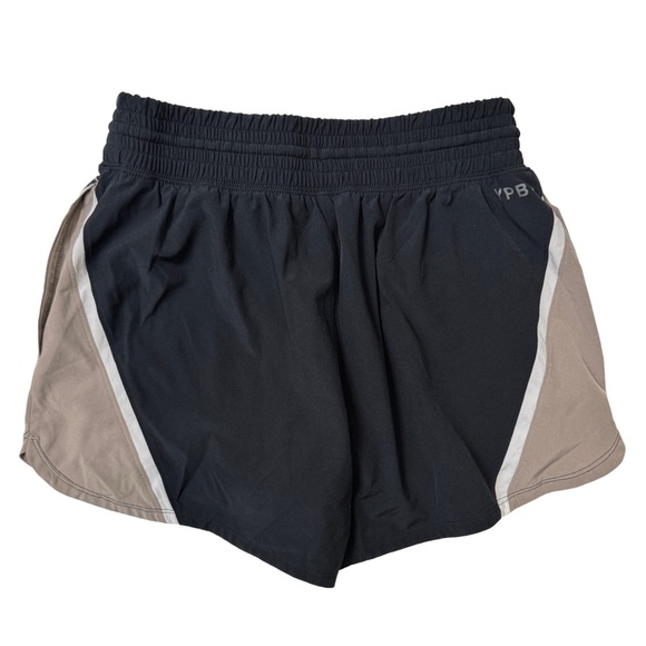 {Abercrombie YPB} Mid Rise Elastic Waist Black Brown Athletic Running Shorts - Picture 2 of 5